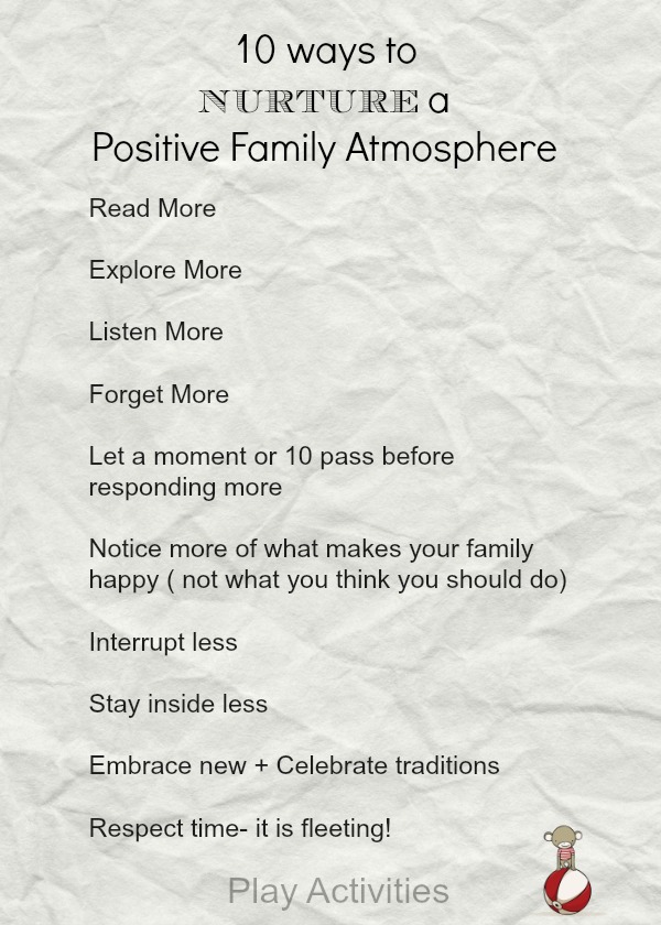 Nurturing a positive family atmosphere