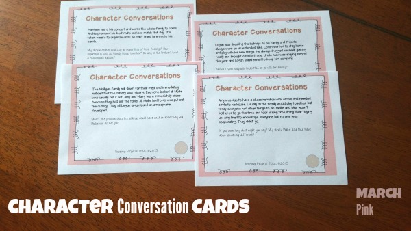 25 Character Conversation Cards for Conversations. March Bundle now available! Helps build quality verbal interactions and communications