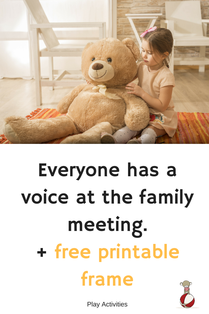Everyone has a voice at the family meeting.+ free printable frame. Hesitant when the kids have the floor at the family meeting? Download the family meeting frame that supports everyone having a voice at the family meeting ( so it keeps on point)
