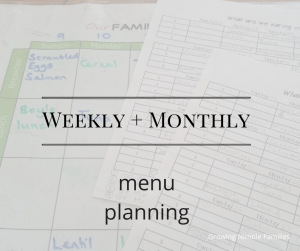 Weekly and monthly lunch menu planning so the kids can do it themselves