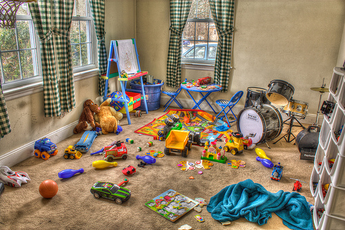 messy toy room