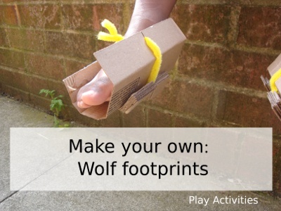 Wolf foot prints play activity for #readforgood