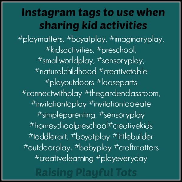 All in one place: Instagram tags to use with kids activities