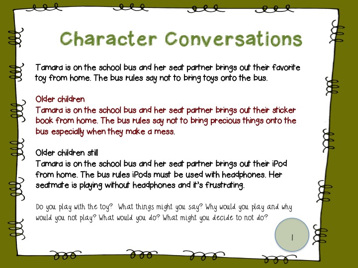 Character Conversation Cards- a sample