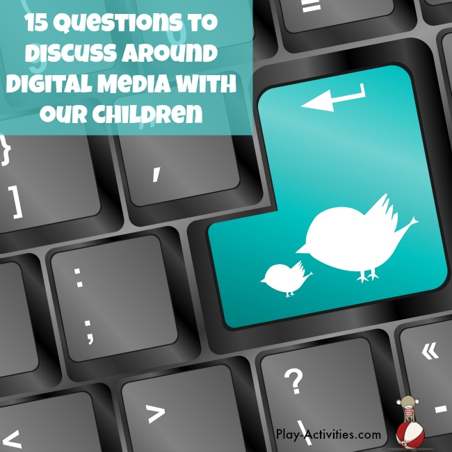 Good questions to start the conversations about digital media for elementary and middle schoolers. | Play-Activities.com