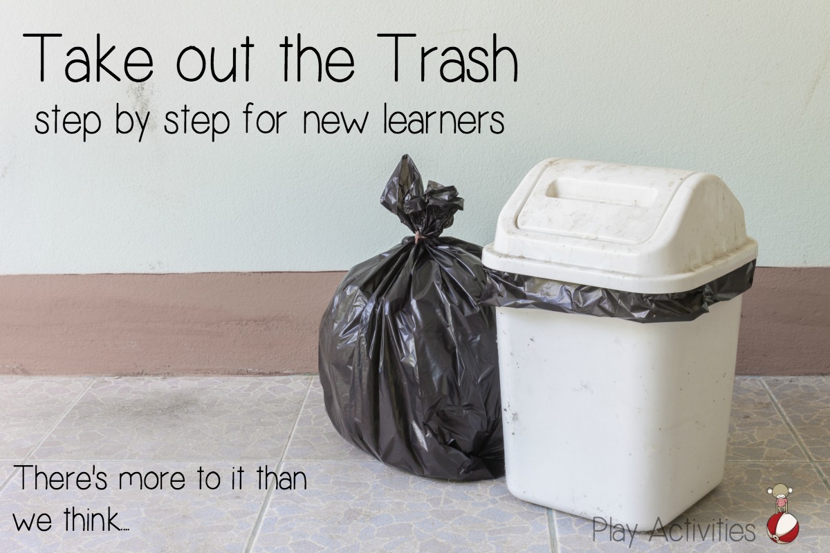 Take out the trash are 4 simple words on a contribution or chore chart but what they mean is a whole process. Teach and show this process for more effective chores and contributions with less frustration all around. + Free printable