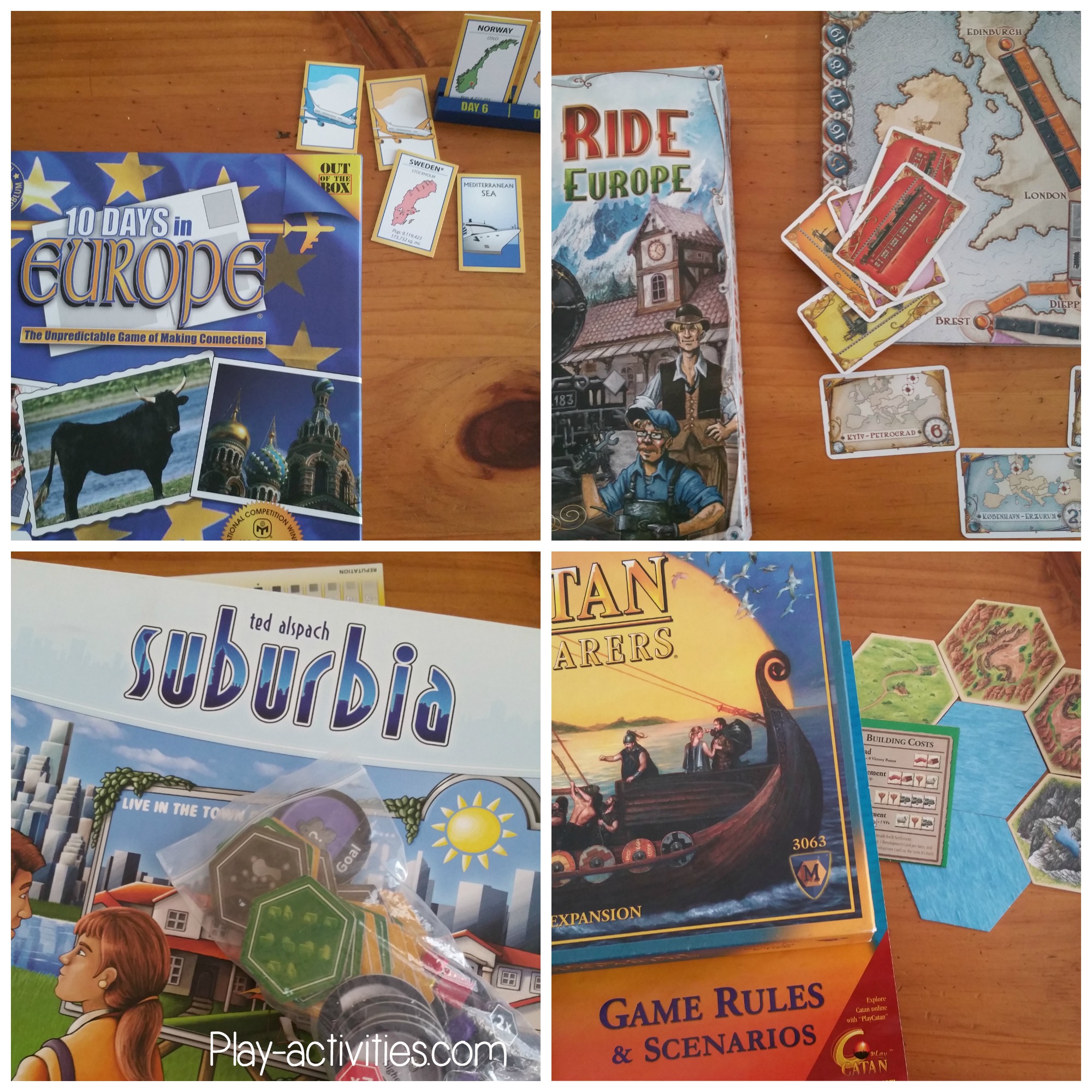 Things to Buy Instead of Curriculum | 10 days in Europe, Ticket to Ride Europe, Suburbia and Catan ( Seafarers shown)